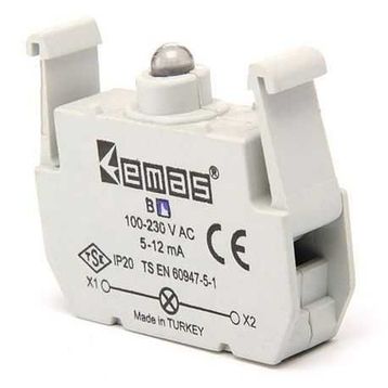 Emas 230vac Bm Sinyal Mavi Ledli Blok