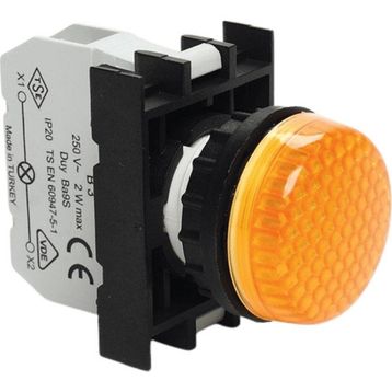 Emas B0S0XS 100-230V AC Sarı Kontak Bloklu Led Sinyal Lambası