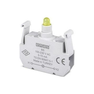 Emas BS 100-230 V Ac B Sinyal Sarı Led'li Blok