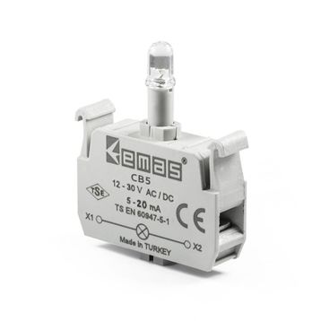 Emas CB5 12-30V AC/DC Beyaz Ledli Butonluk