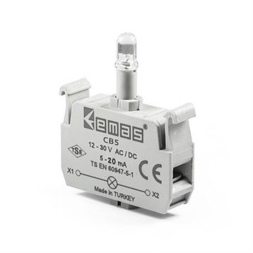 Emas CB5 12-30V AC/DC Beyaz Ledli Butonluk
