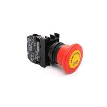 Emas Mb200E-E Kırmızı Yazılı Acil Stop