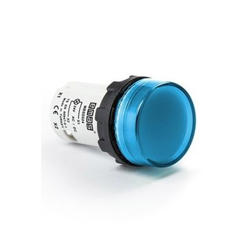 Emas MBSD024M 24V AC/DC Mavi Düz Cam Led'li Monoblok Sinyal Lambası