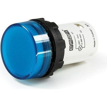 Emas MBSD024M 24V AC/DC Mavi Düz Cam Led'li Monoblok Sinyal Lambası