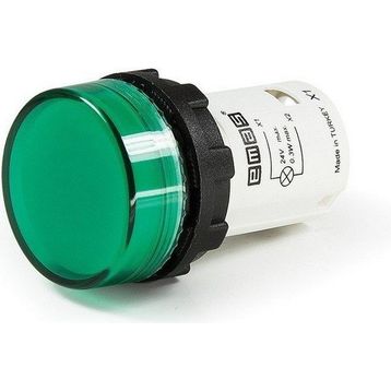 Emas MBSD024Y 24V AC/DC Yeşil Düz Cam Led'li Monoblok Sinyal Lambası