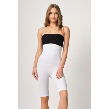 Emay 2044 Uzun Paça Seamless Double Beyaz Kadın Boxer Korse