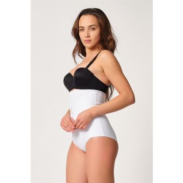 Emay 2932 Double Karın Agraf Destekli Beyaz Kadın Slip Lazer Korse
