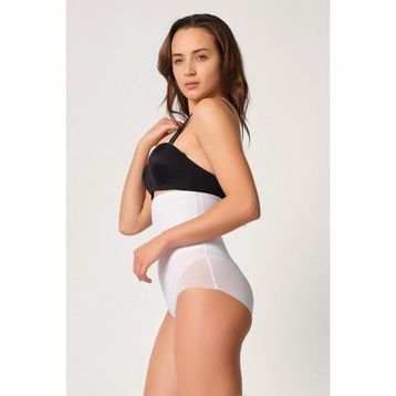 Emay 2945 Tül Karyokalı Slip Beyaz Kadın Lazer Korse