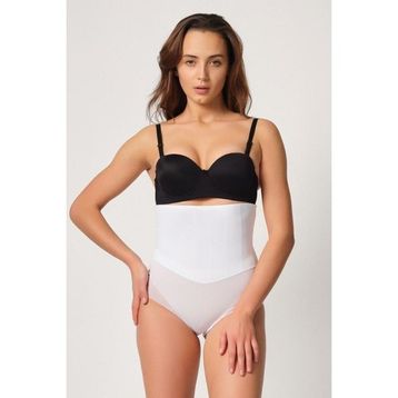 Emay 2945 Tül Karyokalı Slip Beyaz Kadın Lazer Korse