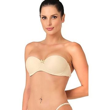 Emay 701 Şeffaf Askılı Ten Push Up Sütyen