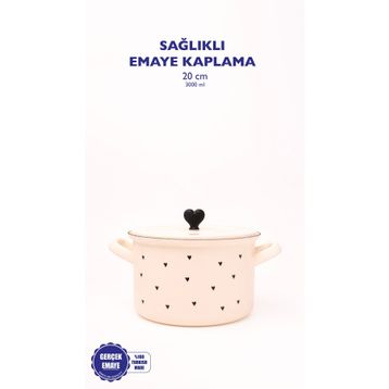 Emaylab Black Cupid Emaye 20 cm Tencere