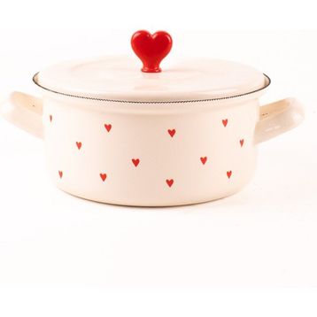 Emaylab Cupid 18 cm Kısa Emaye Tencere