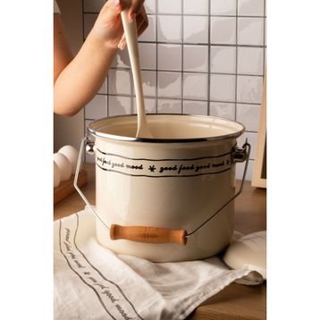 Emaylab Mood Ahşap Detaylı 20 cm 3 lt Emaye Bakraç