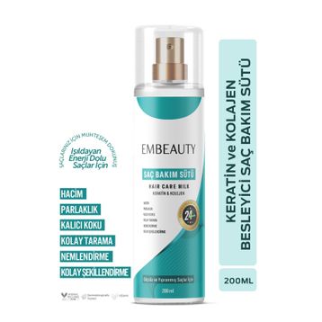 Embeauty Besleyici Keratin Kolajen 200 ml Saç Bakım Sütü