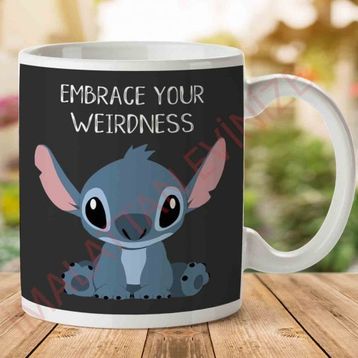 Embrace Your Weirdness Lilo And Stitch Baskılı Kupa