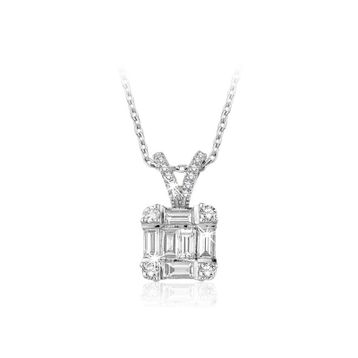 Emel Diamond 0.50 ct Baget Pırlanta Kolye