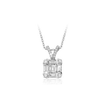Emel Diamond 0.50 ct Baget Pırlanta Kolye