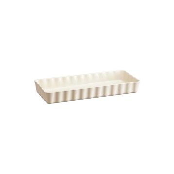 Emile Henry 26034 Dikdörtgen 36x15 cm Ekru Tart-Börek Fırın Kabı