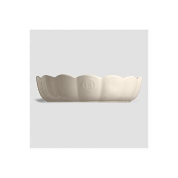 Emile Henry Madeleine 27 cm Ekru Yuvarlak Fırın Kabı