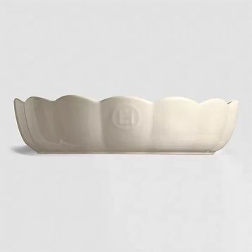 Emile Henry Madeleine 27 cm Ekru Yuvarlak Fırın Kabı