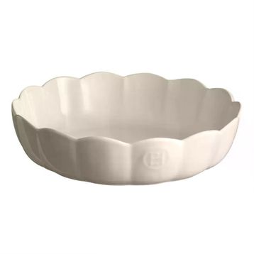 Emile Henry Madeleine 27 cm Ekru Yuvarlak Fırın Kabı