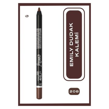 Emily Long Lasting Lip Pencil 208 Kahverengi Dudak Kalemi