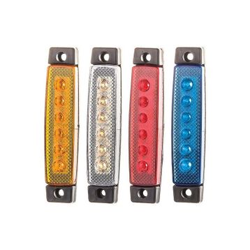 Emir 52-B Beyaz 12/24 V 6 Led'li Parmak Lamba