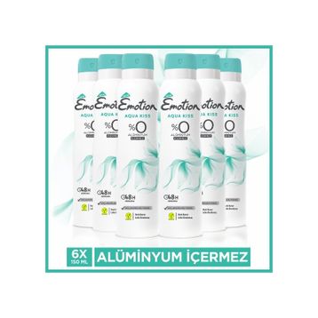 Emotion Aqua Kiss 6x150 ml Kadın Sprey Deodorant