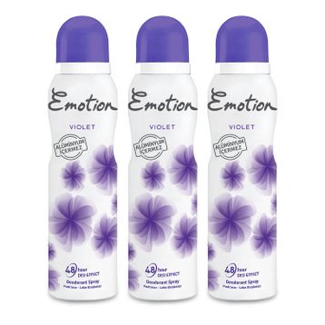 Emotion Violet 150 ML x 3 Kadın Deodorant