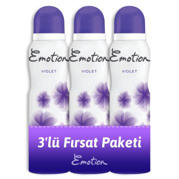 Emotion Violet 150 ML x 3 Kadın Deodorant