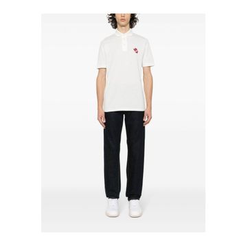 Emporio Armani 3D1FE6 1JTKZ 0101 Polo Yaka Beyaz Erkek T-shirt