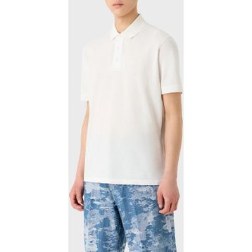 Emporio Armani 3D1FF2 1JTKZ 0101 Polo Yaka Beyaz Erkek T-shirt
