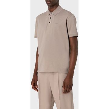 Emporio Armani 3D1FF2 1JTKZ 01M5 Bej Polo Yaka Erkek T-shirt