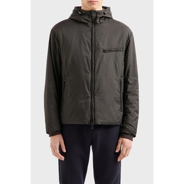 Emporio Armani 6D1B66 1NNXZ 05A6 - Haki Jakarlı Logo Baskılı Regular Fit Erkek Mont