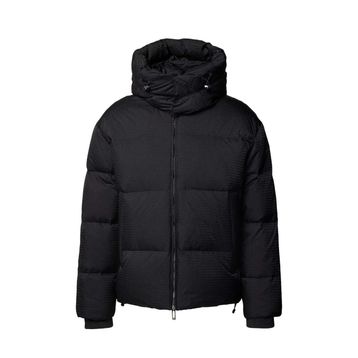 Emporio Armani 6D1BC3 1NNXZ 0999 Siyah Jakarlı Logo Baskılı Regular Fit Erkek Mont