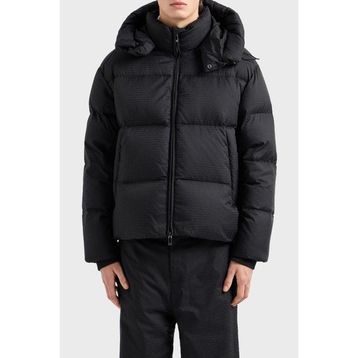 Emporio Armani 6D1BC3 1NNXZ 0999 Siyah Jakarlı Logo Baskılı Regular Fit Erkek Mont
