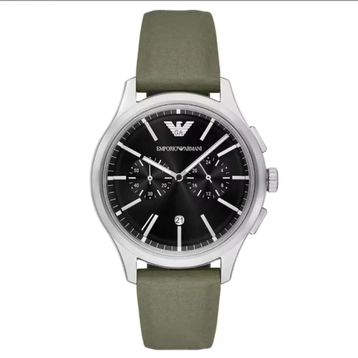Emporio Armani AR11693 Haki Deri Erkek Kol Saati