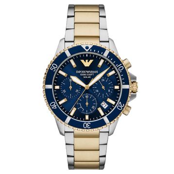 Emporio Armani AR11740 Altın Rengi Metalik Gri Çelik Erkek Kol Saati