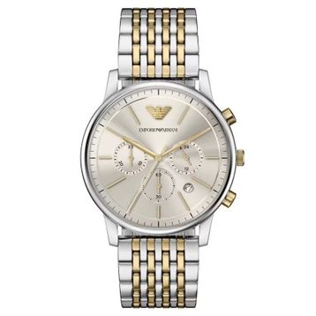 Emporio Armani AR11773 Altın Rengi Metalik Gri Çelik Erkek Kol Saati
