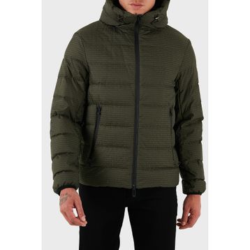 Emporio Armani EM003043 AF15384 U8120 - Haki Kapitoneli 4g Logolu Regular Fit Kapüşonlu Erkek Mont