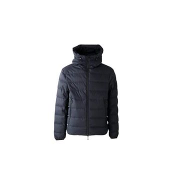 Emporio Armani EM003043 AF15384 UB118 Lacivert Kapitoneli Logolu Regular Fit Kapüşonlu Erkek Mont