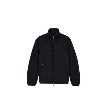 Emporio Armani EM003045 AF18232 UC001 - Siyah Logolu Regular Fit Dik Yaka Erkek Mont