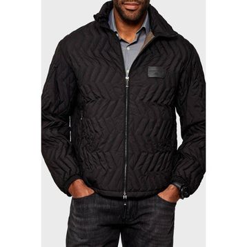 Emporio Armani EM003415 AF18231 UC001 Siyah Kapitoneli Kuş Tüyü Dolgulu Dik Yaka Şişme Erkek Mont