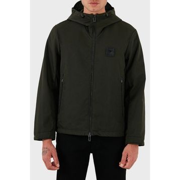 Emporio Armani EM003417 AF18264 U8120 - Haki Logolu Regular Fit Kapüşonlu Erkek Mont
