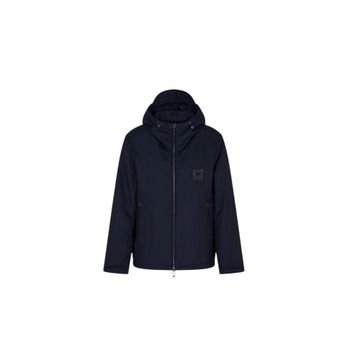Emporio Armani EM003417 AF18264 UB118 Lacivert Logolu Regular Fit Kapüşonlu Erkek Mont