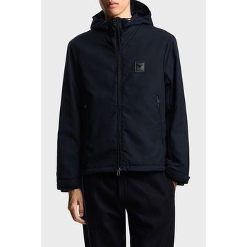Emporio Armani EM003417 AF18264 UB118 Lacivert Logolu Regular Fit Kapüşonlu Erkek Mont
