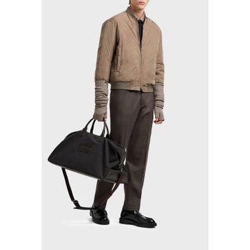 Emporio Armani EM003783 AF19870 F6139 - Bej Jakarlı Logo Baskılı Regular Fit Erkek Mont
