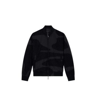Emporio Armani EM003783 AF19870 FC252 Siyah Jakarlı Logo Baskılı Regular Fit Erkek Mont