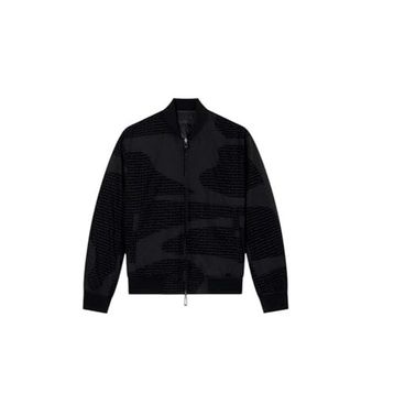 Emporio Armani EM003783 AF19870 FC252 Siyah Jakarlı Logo Baskılı Regular Fit Erkek Mont