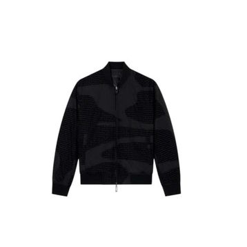 Emporio Armani EM003783 AF19870 FC252 Siyah Jakarlı Logo Baskılı Regular Fit Erkek Mont